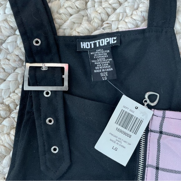 Hoot topic overall short shortfalls plaid spilt grid size large NEW - Picture 4 of 5